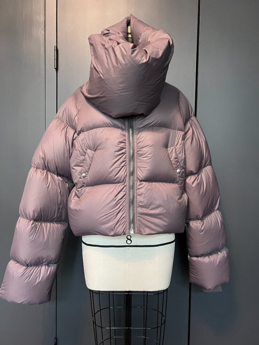 Rick Owens FW23 LUXOR Amethyst Funnel Neck Down Puffer Jacket IT38